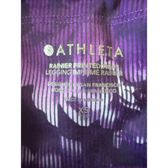 Athleta Printed Rainier Tight Legging Sz XS Spliced Floral Basalt Violet Purple - Picture 5 of 10